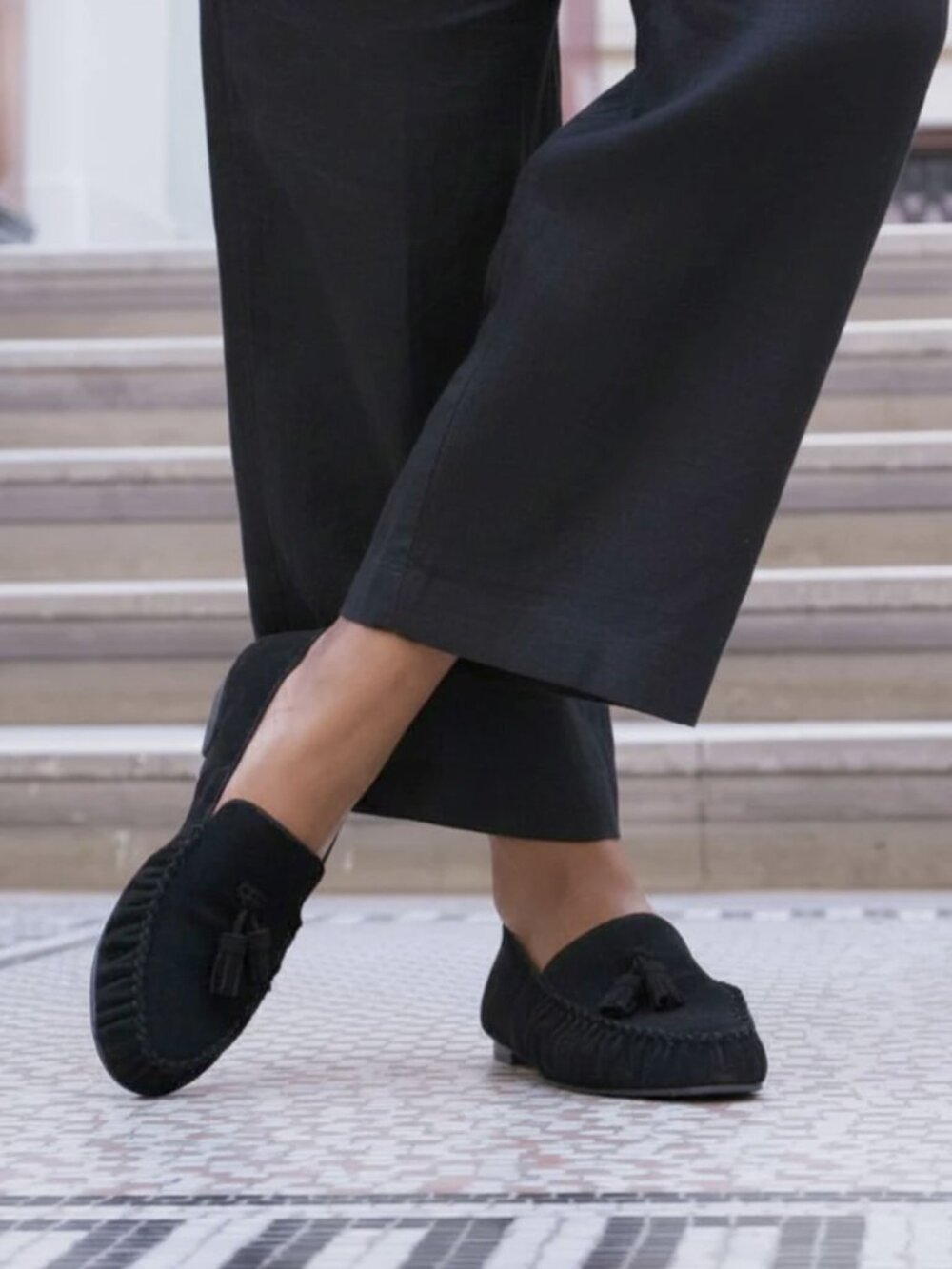 Sargasso & Grey Hope Black Suede Loafers 8 Wide - Picture 5 of 12